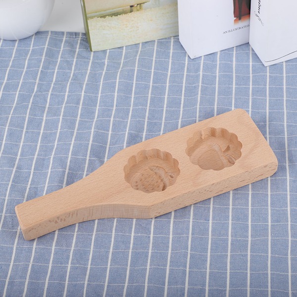 Dubbel vacker mönster DIY månkaka form grön böna kaka bakform för hem (#10)