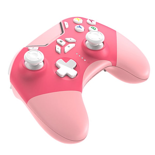 Bluetooth-spillkontroller - Multifunksjonell trådløs spillkontroll med strømvisning for Switch PC-telefon nettbrett TV rosa