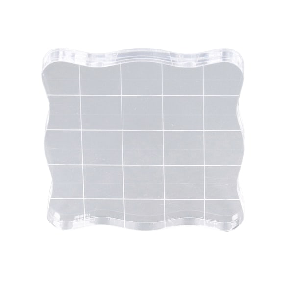 Gjennomsiktig stempelblokk 7,5x7,5cm Buet side Høy sikkerhet Transparent Enkel rengjøring Gjenbrukbar Holdbar Akrylblokk