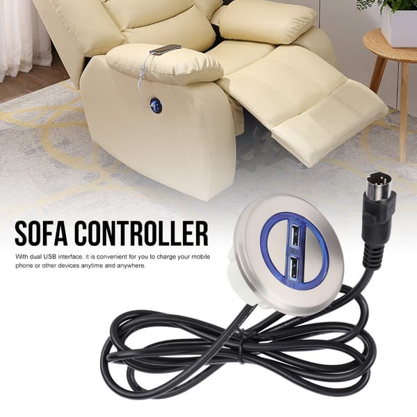 Elektrisk hvilestol sofa håndkontrollbryter Intelligent sofa håndkontroller med dobbel USB-port 5V rett hode