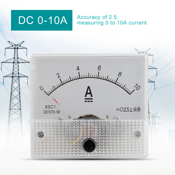 DC 0-10A DC Analog 85C1 Strøm Voltmeter Spænding 2,5 Nøjagtighed Spænding Analog Voltmeter Panel