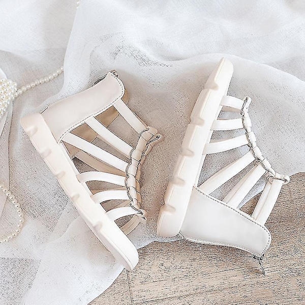 Fashion halkfria romersandaler för flickor34 beige
