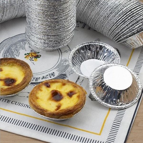 250-delers non-stick mini aluminiumsfolie tertepanner for baking av cupcakes, puddinger og gelékaker