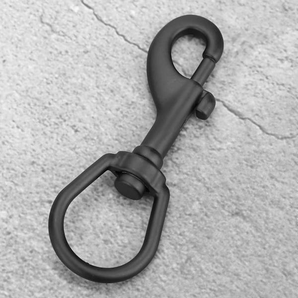 316 rostfritt stål enkelhuvud krok Swivel Eye Snap Scuba Diving Accessory (100MM, svart)