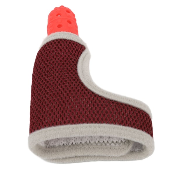 Baby tommelfinger-sugende fingerbeskytter Silikone Åndbar elastisk mesh Justerbar fingersugehandske Rød