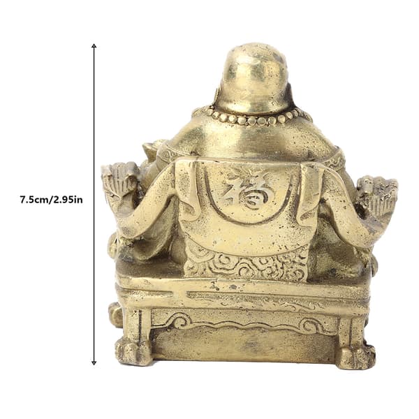 Ren Mässing Leende Maitreya Buddha Geomantisk Samling Symbol för Välstånd och Tur