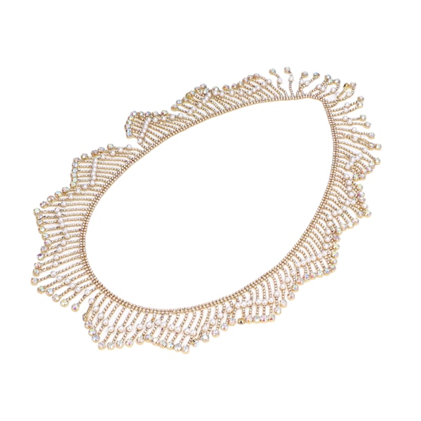 Rhinestone Fringe 1 Yard Glansig Lyster Ljus Färg Bred Applikation Utsökt Pärla Rhinestone Tassel för Kläder Väska