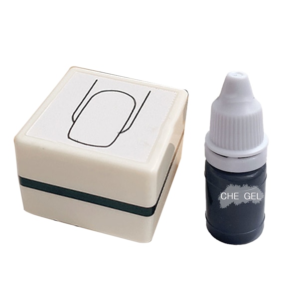 Nail Pattern Stamper Vakkert klart, delikat bærbart neglekunst-øvingsstempel for å trene på firkantede negler