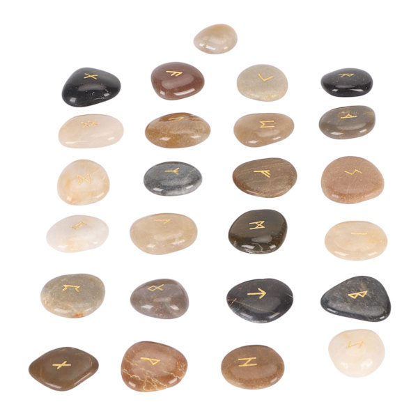 25 stk Rune Stones Set Held og lykke Eliminer negativitet Letvægts spådomsværktøjer til Housewarming Meditation