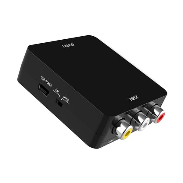 AV til HD Multimedia Interface Konverter HD 1080P Plug and Play Stabil RCA til HD Multimedia Interface Adapter Sort