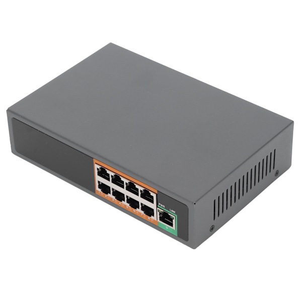 POE-kytkin 9 porttia 100V - 240V Gigabit Ethernet -sovitin IP-kameroille CCTV-turvajärjestelmät Langaton APEU-liitin