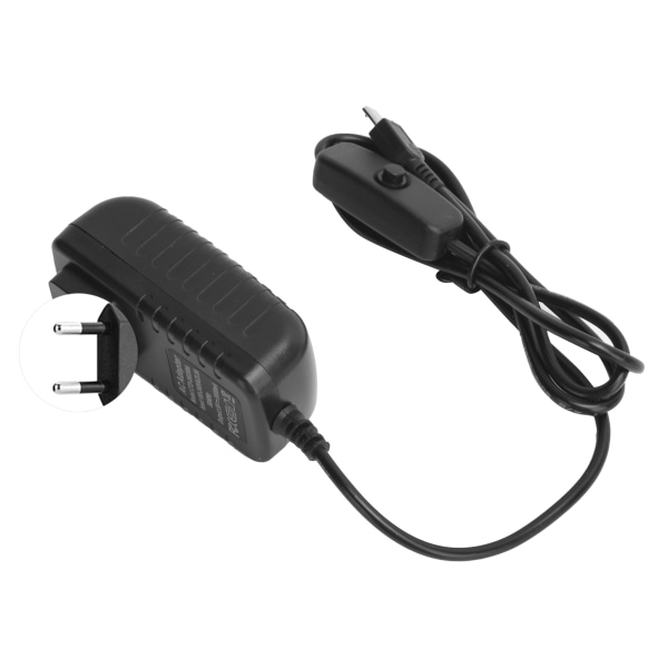 Power för Raspberry Pi 5V 3A med strömbrytarknapp integrerad mikro USB adapter 100-240VEU-kontakt