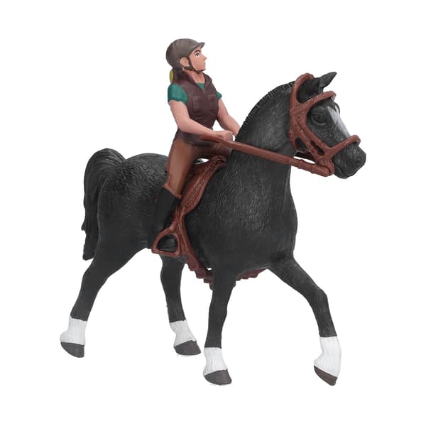 Hesterodeo-figur Børn Simuleret Bondegård Hesterytter Model Legetøj Fødselsdagsgave Pynt Grøn Rytter