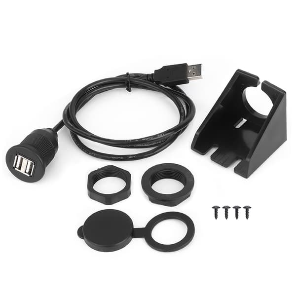 USB2.0 1 han til 2 hun datakabel vandtæt instrumentbrætadapterlinje til bilmotorcykel