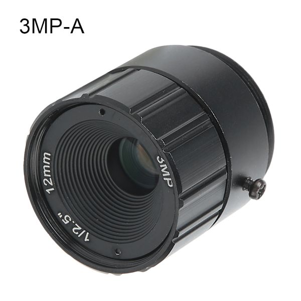 CCTV fast objektiv 12 mm 3 MP högupplöst CS-fäste för kamera