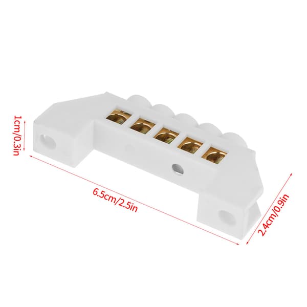 10 st 5-håls bryggdesign elektrisk distributionskabel skruv mässing kopplingsplintar