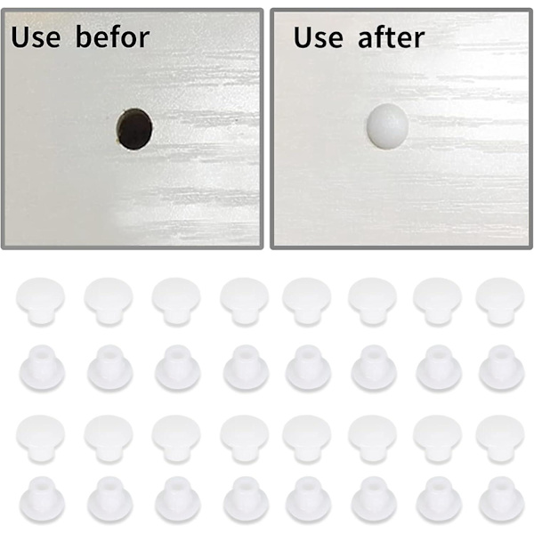 500 stk Hvite Plast Hullplugger 12*5mm Runde Skruedeksler for Møbler Hyller Skap