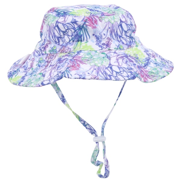 Justerbar strandhat solhat unisex baby dreng pige udendørs børn solhat lilla blomst S