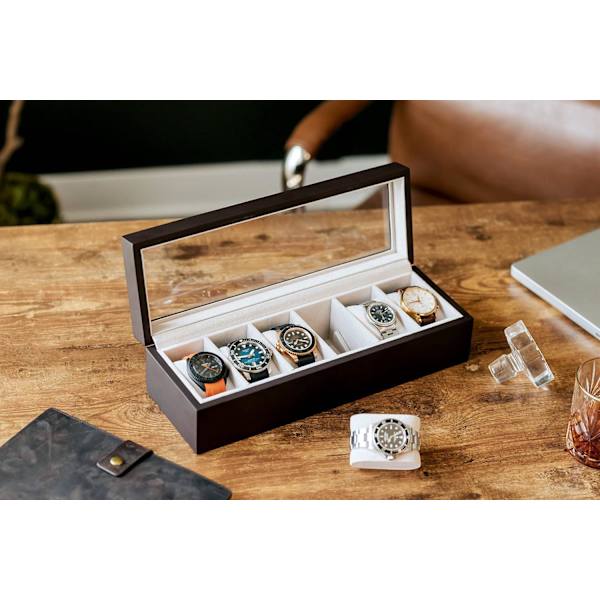 6 lokeroa (30 * 11 * 8 cm), massiivipuinen watch , miesten/naisten watch , watch säilytyslaatikko, organizer