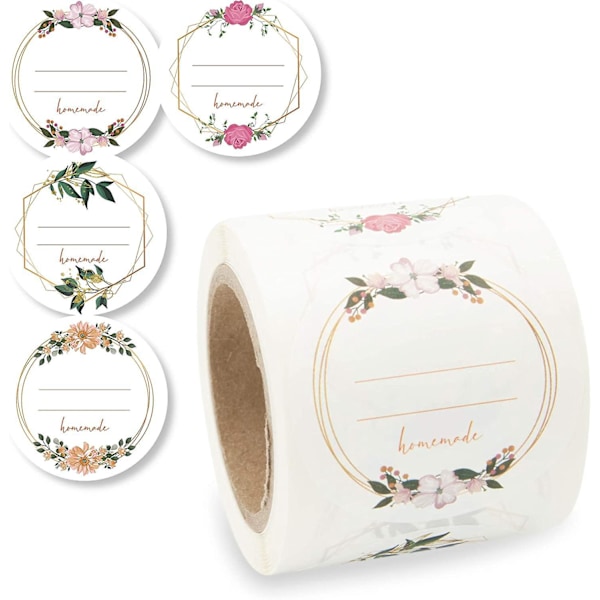 Floral Sticker Labels - 200 Sheets, 50mm