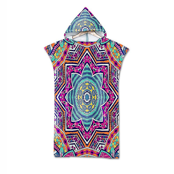 Boho strandhåndklæde: Mikrofiberkåbe med hætte til svømning og surfing (unisex)