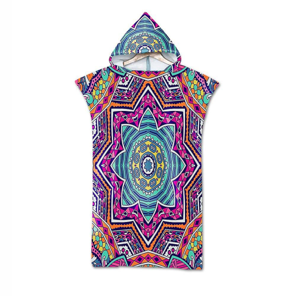 Boho strandhåndkle: Mikrofiberkåpe med hette for svømming og surfing (unisex)