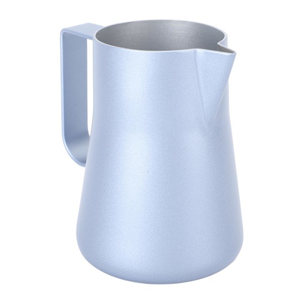 Melkeskummer i rustfritt stål, melkeskummerkanne, blandekopp, gryte for kaffedrikker, 350 ml, blå