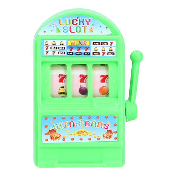 Mini-spelautomatleksak Lätt Lyckosam Spelautomat Bank med Snurrande Rulle för Kreativ Festivalgåva Grön
