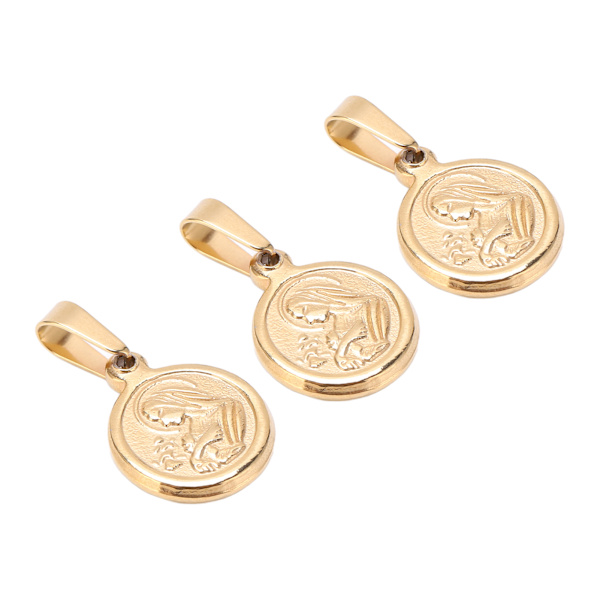 3PCS Mini Reliefs Jomfru Maria Anheng Avtakbar Rustfritt Stål Jomfru Maria Halskjede Jomfru Anheng for Religiøs GaveRF22-SP22