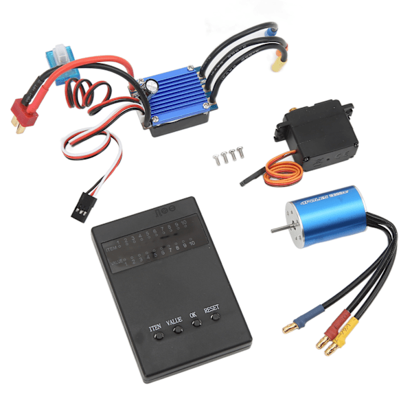 RC-harjaton yhdistelmäsarja 3300KV moottori 25A ESC 2.2KG servo ja ohjelmointikorttisarja Wltoys 1/16 1/18 autoille