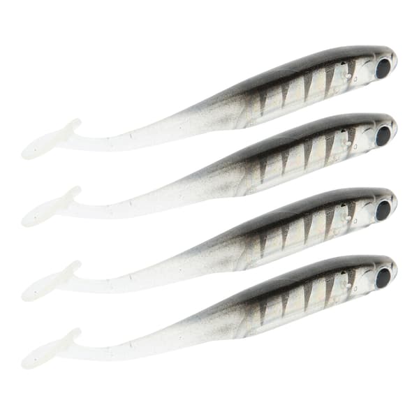 4 stk. TPR 100MM Kunstig Blød Simulationsfiskelokkemad Paddle T Hale Tilbehør8#leopard print sort