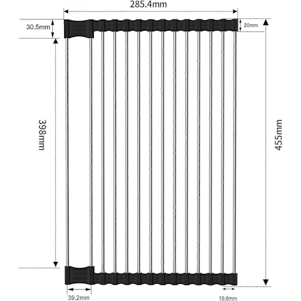 Oppvaskstativ, Portabelt, Sammenleggbart Oppvaskstativ for Tørking av Frukt, Grønnsaker og Tallerkener, Oppvaskstativ i Rustfritt Stål, Multipurpose Oppvaskstativ, 43.5x28.5 cm, Bla
