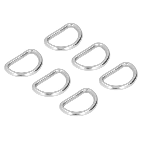 100 st D-ringar robusta hållbara glansiga breda applikationer blekfria enkel montering metall D-ringar silver