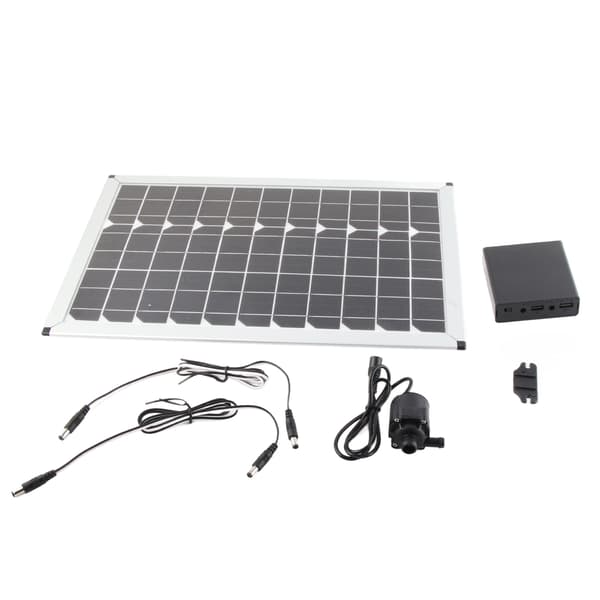 Solar vandpumpe 20W solpanel springvand dykpumpe 12V 5m løftehøjde til have