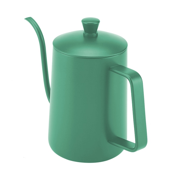 600 ml rostfritt stål kaffekanna gåshals pip tekanna med termometer (grön)
