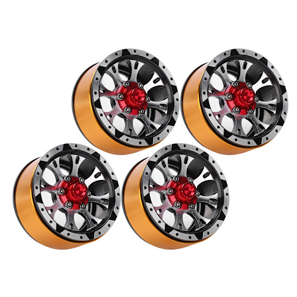 4 st 1,7 tum RC metallfälgar med dekorativ skivbroms för SCX10 II /TRX4 1/10 RC bil