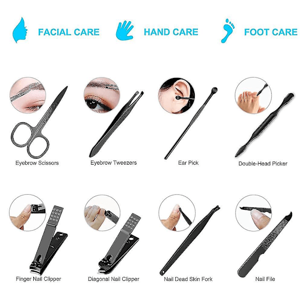 8 st Premium Manikyrset, Nagelknipsare, Rostfritt Stål