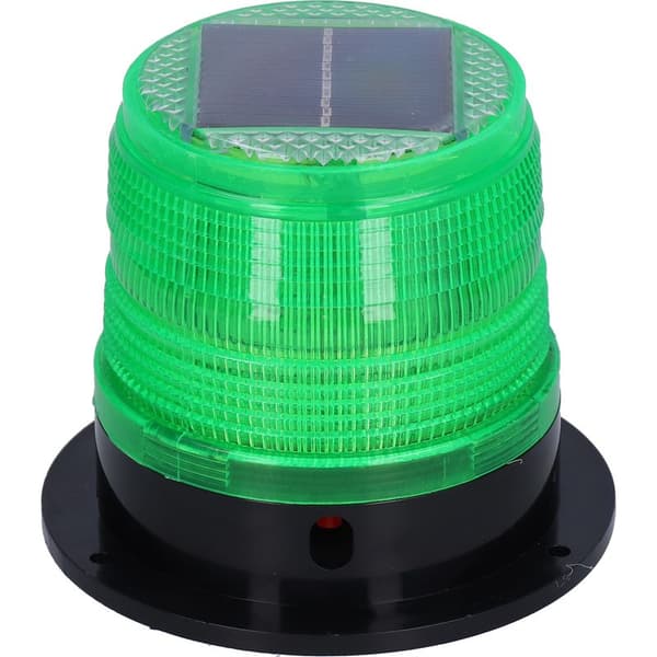 Solar LED Strobevarsellys med magnetisk base for byggeplass og trafikk (grønn)