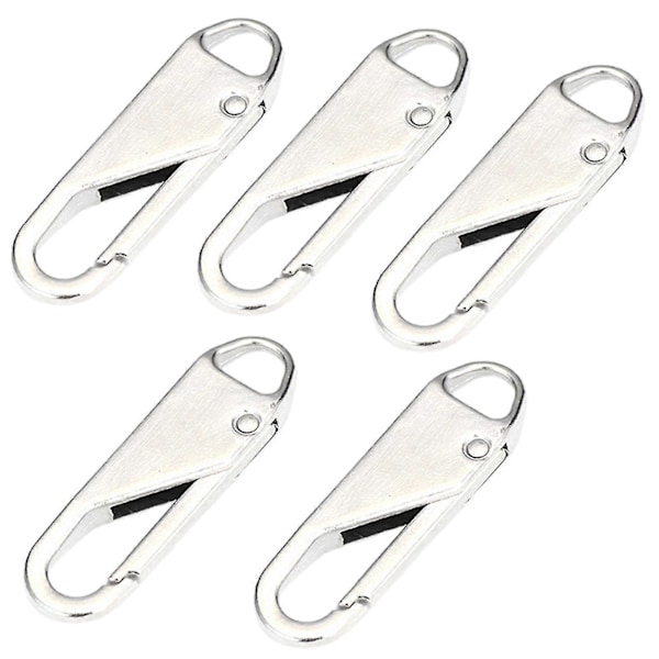 5st/10st/20st Avtagbart Dragkedjehuvud Hög Elasticitet Brett Användningsområde Miljövänlig Återanvändbar Dragkedjekläpp För Dragkedja Zekai Silver 5st