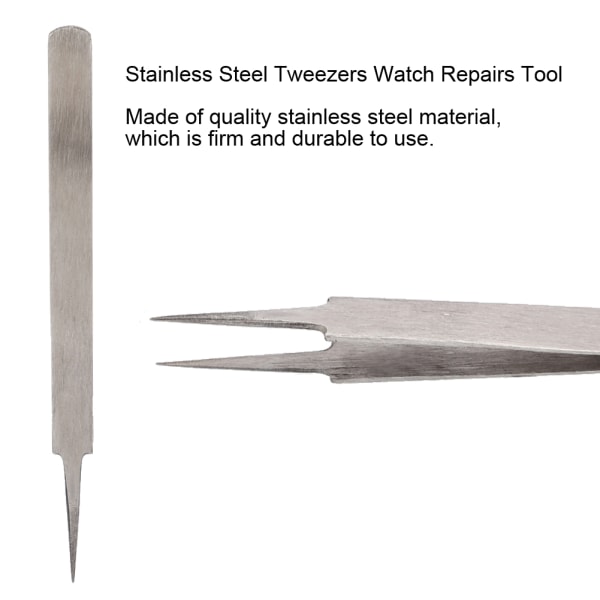 Høj hårdhed rustfrit stål antimagnetisk pincet Ur reparationsværktøj (#2)