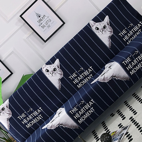 Armlös soffa stretchöverdrag hopfällbar soffa sängskydd överdrag tryckt mjuk soffa överdrag för hem söt katt