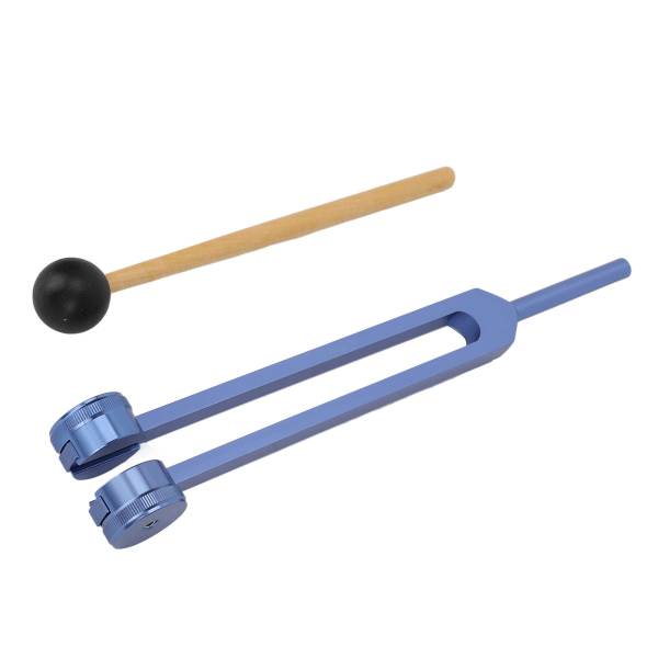 128HZ stämgafflar färgprocess set i aluminiumlegering med sexkantsnyckel liten hammare blå