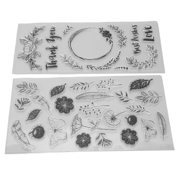 2 stk. Plantebutterfly Stempler Klart Tryk Silikone DIY Kombinationskortfremstilling Stempler Dekorative Stempler