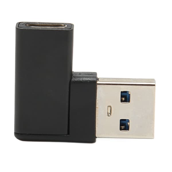 Rätvinklig USB till USB C-adapter 90 graders Plug and Play USB 3.0 A till USB C-adapter för bärbara datorer, telefoner och PC