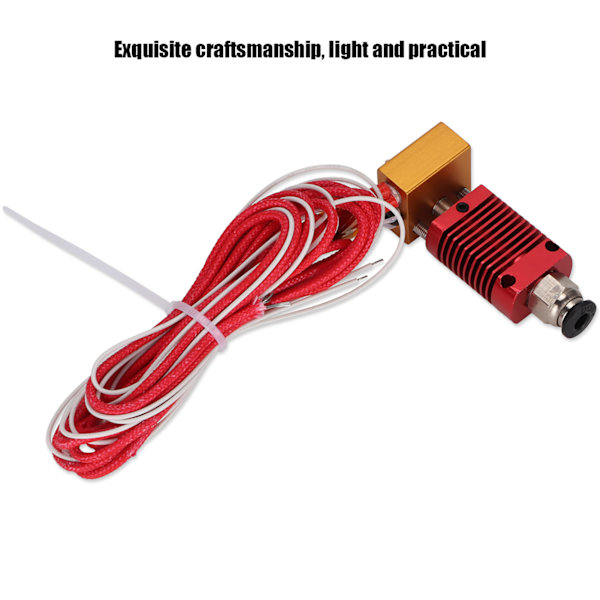 CR10 Rød Ekstruder Hotend Kit Ekstern Gevindforbindelse 3D Printer Tilbehør (12V 40W)
