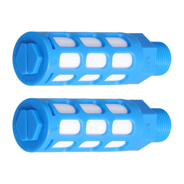 Pneumatisk ljuddämpare i plast Luftledningsflödeskontroll Avgasljuddämpare Kompressorkoppling Blue25Pcs PSU-04