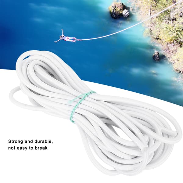 7 mm 10 m/32,8 fot sterk elastisitet rund elastisk tau snor sying DIY tilbehør hvit