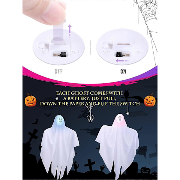 Halloween-kummituskoristeiden pakkaus, Halloween-riippuvat Halloween-koristevalot sisä- ja ulkotiloihin Halloween-puutarhapuihin