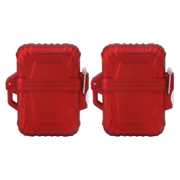 2PCS Torch Lighter Case IP56 Waterproof Safe Portable Torch Lighter Cover for Outdoor Camping Travel Red