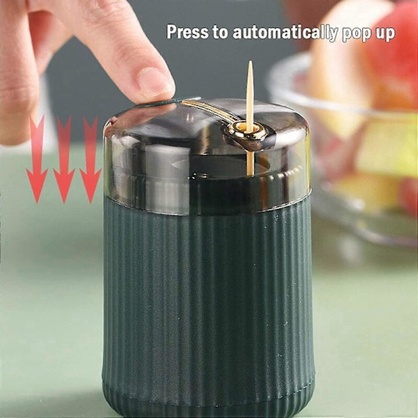 Pop-up Automatisk Tandpetare Dispenser, Auto Tandpetare Dispenser, Automatisk Tandpetare Dispenser zd b2 k 2st Mörk Ljusgrön